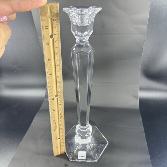 Miller Rogaska Summit Clear Crystal Glass Candlesticks Holder Votive Set 2 Heavy - Picture 3 of 11
